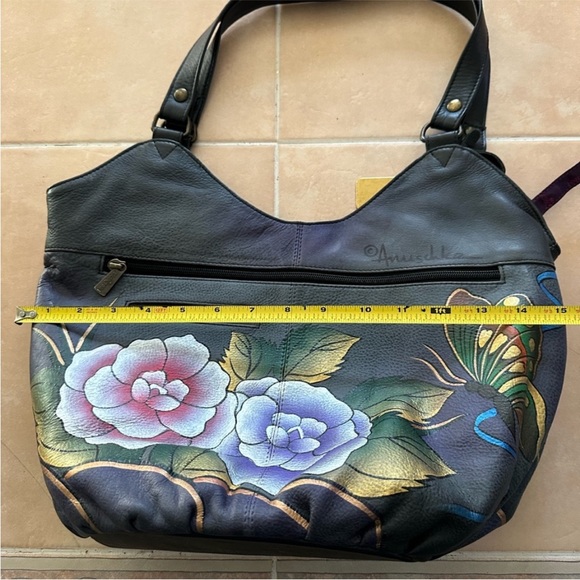 Anushka 'butterfly' handbag, large, 1 small attachment - hand painted leather - Picture 10 of 12